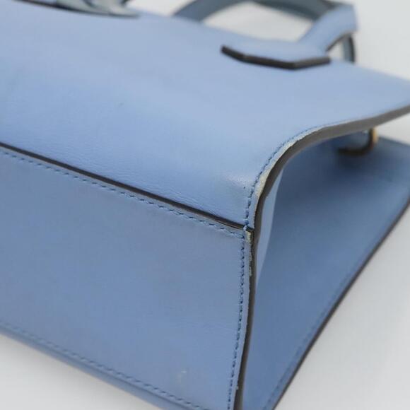 GUCCI Hand Bag Leather Blue Gold - Picture 10 of 16